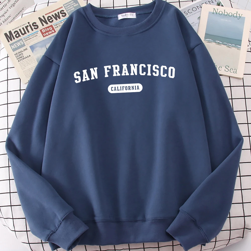 San Francisco California Letter Print Mens Hoodies Simple Casual Pullovers American Retro Clothing Casual Fashion Man Sweatshirt