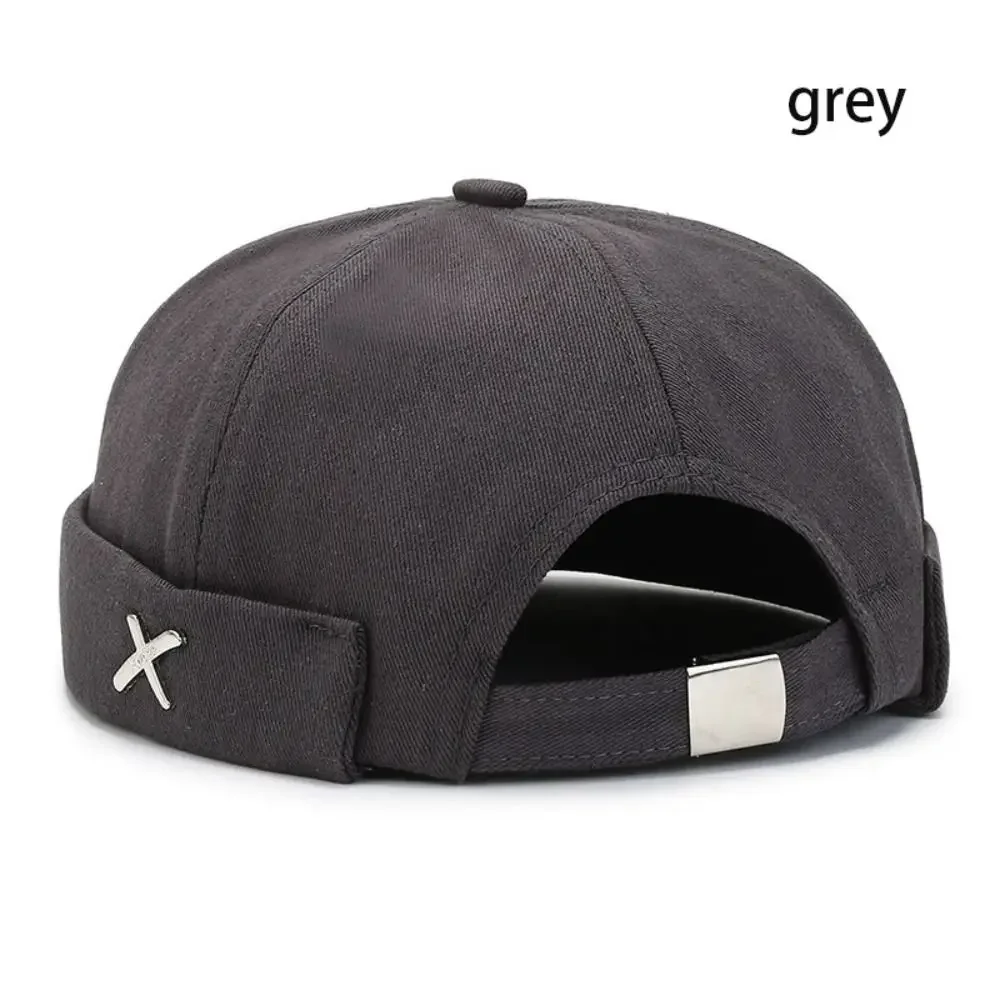 Vintage Washed Style Brimless Docker Cap Solid Color Cotton Vintage Dome Hat Adjustable Brimless Hat Winter