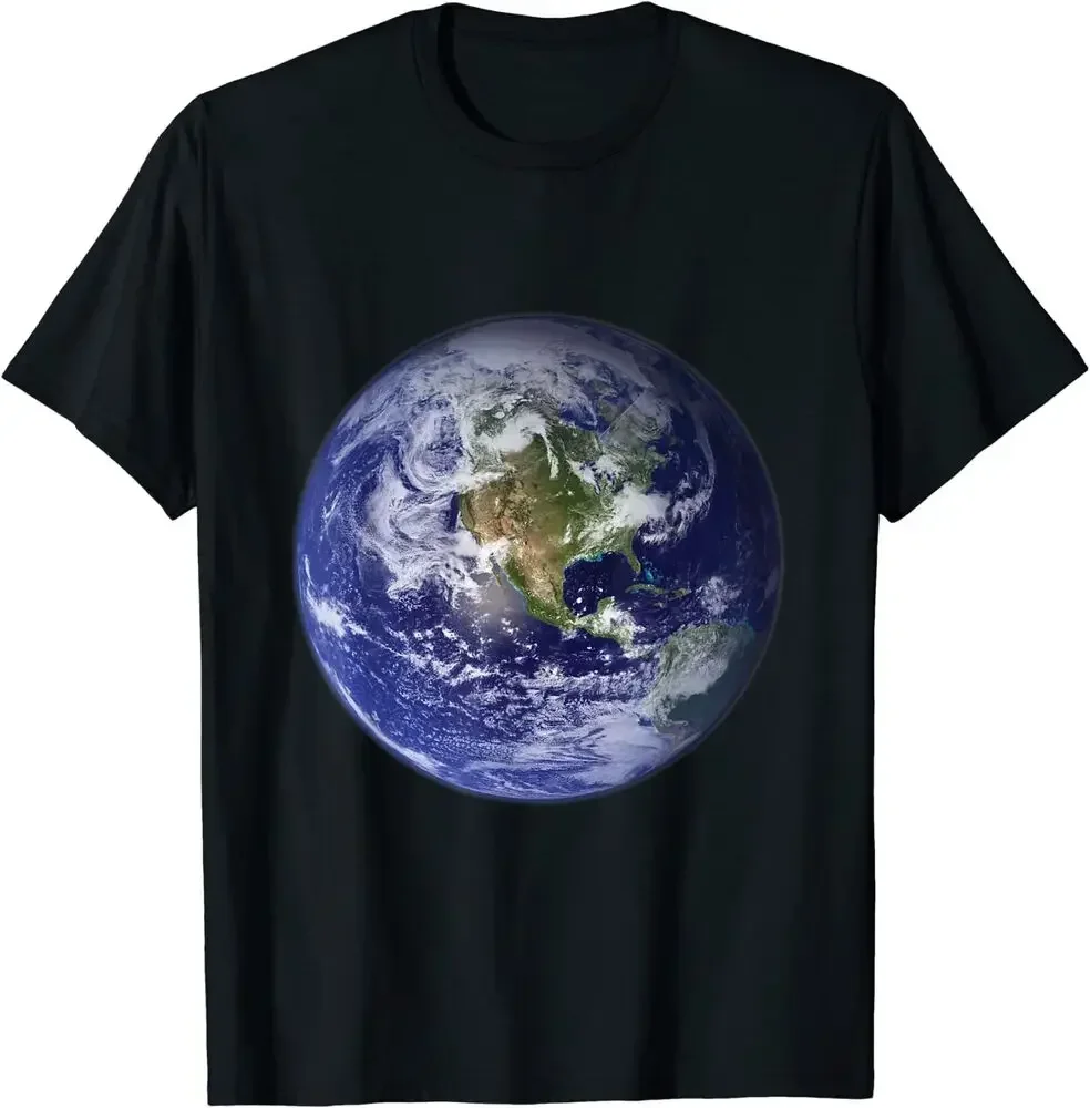 Earth Planet Flat Earth North America Globe Space Clouds Shirt  High Quality 100%Cotton Short Sleeve