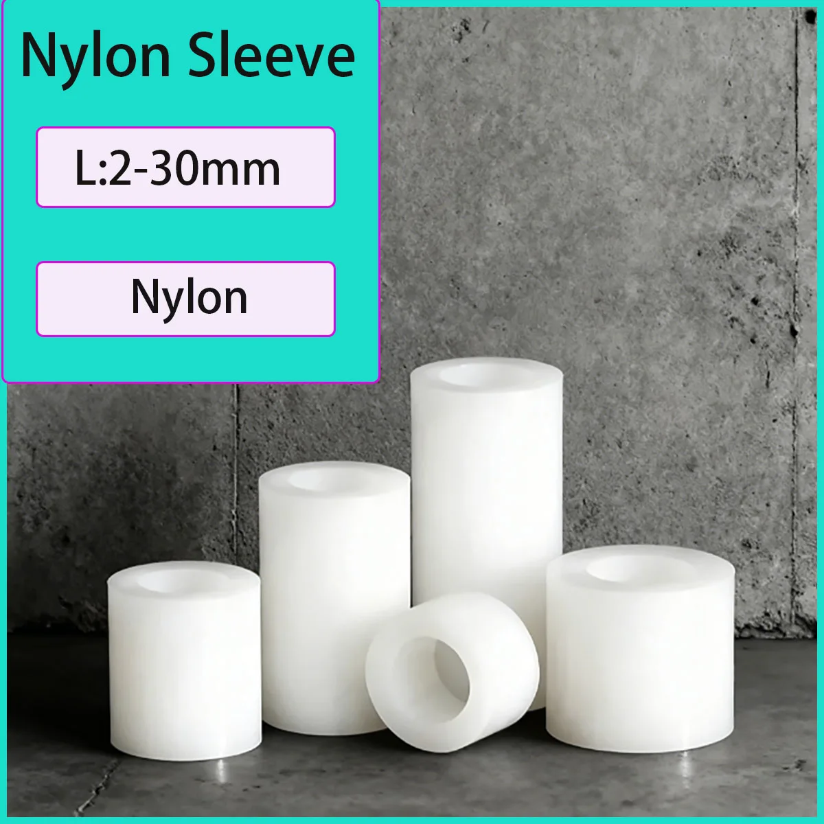 Nylon sleeve ABS padding column plastic gasket straight through column L: 2-30mm