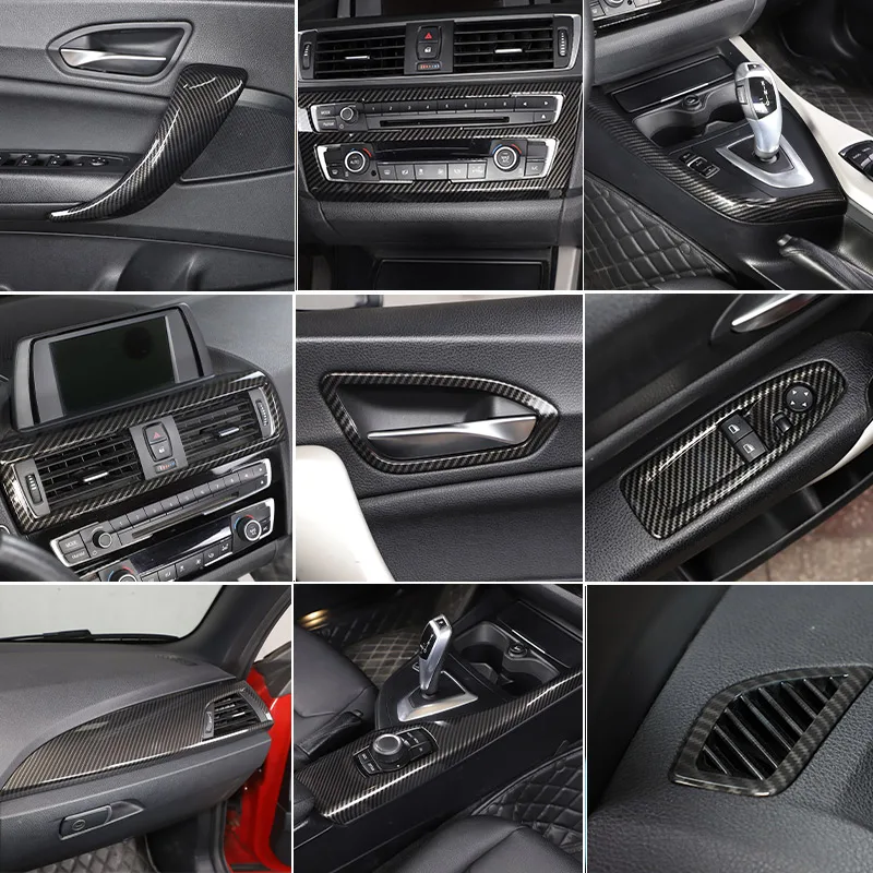 For BMW 1 2 Series F20 F21 F22 F23 2012-2018 ABS Carbon Fiber Car Center Control Interior Decoration Sticker Car Accessories view 3