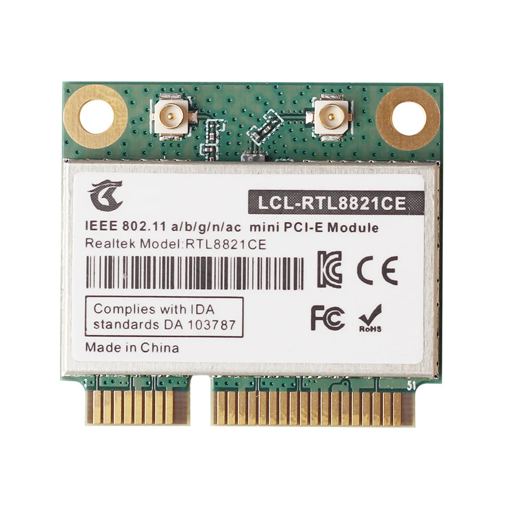 RTL8821CE 802.11AC per Bluetooth 4.2 433Mbps 2.4Ghz/5Ghz Dual Band Mini PCIe WiFi CARD RTL8821 supporto Laptop/PC