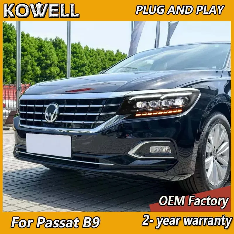 

Стайлинг автомобиля для фар VW Passat 2019-2021 Passat B9, головной светильник DRL, указатель поворота, ближний свет, линза проектора