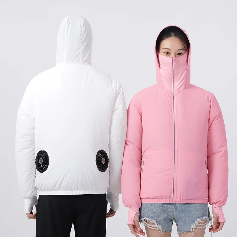 

New Women'S Summer Sunscreen Fishing Lightweight Breathable Heatstroke Prevention Cooling With Fan Air Conditioning Coat Female