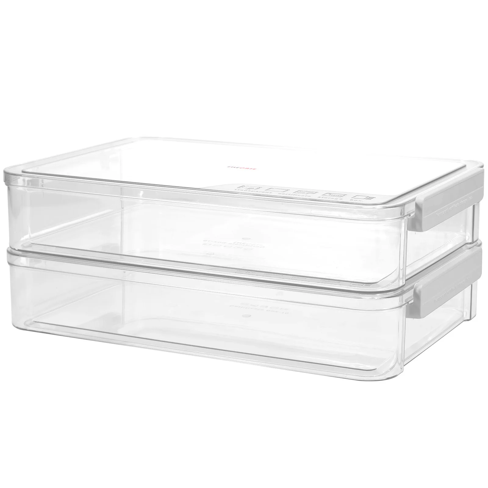 2Pcs Document Storage Box with Lid Transparent Stackable Notebook Organizer Box Portable A4 Scrapbook Paper Storage Container