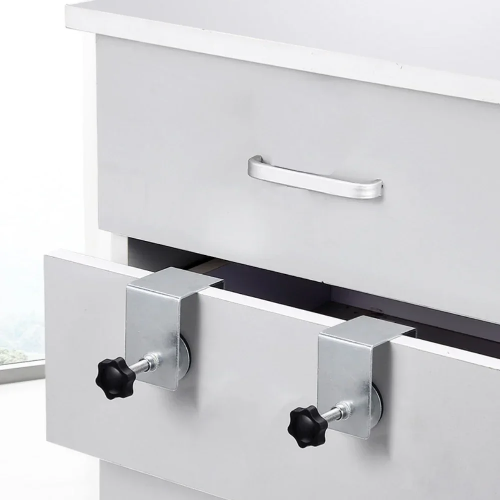 ALLGOOD 2pcs Universal Drawer Front Installation Clamps Holder Adapter Kit Aids Jig Tool Adjustable Fixing Clip For Woodworking