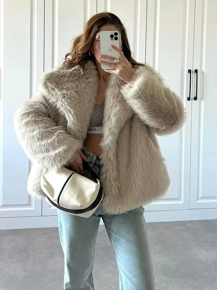 Metal Color Sequin Woven Jacket For Women Loose Stand Collar Long Sleeve Coat 2025 Autumn Winter Chic Female Outerwear