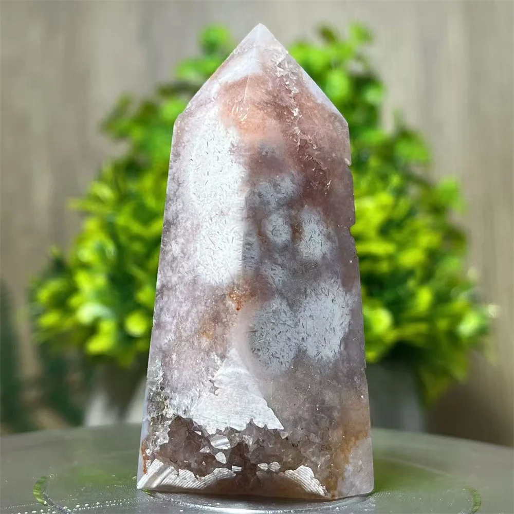 Crystal Natural Pink Amethyst Flower Agate Stone Quratz Energy Mineral Gemstone Meditation Healing Gem Home Decoration