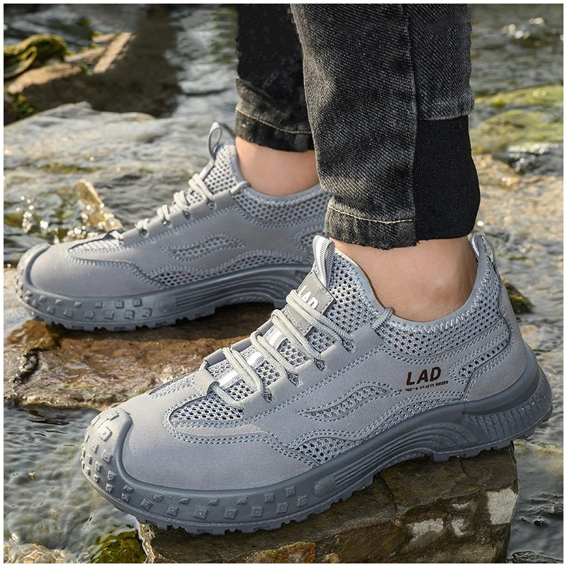 men's casual breathable steel toe covers work safety shoes tooling security boots worker insulated sneakers protective footwear