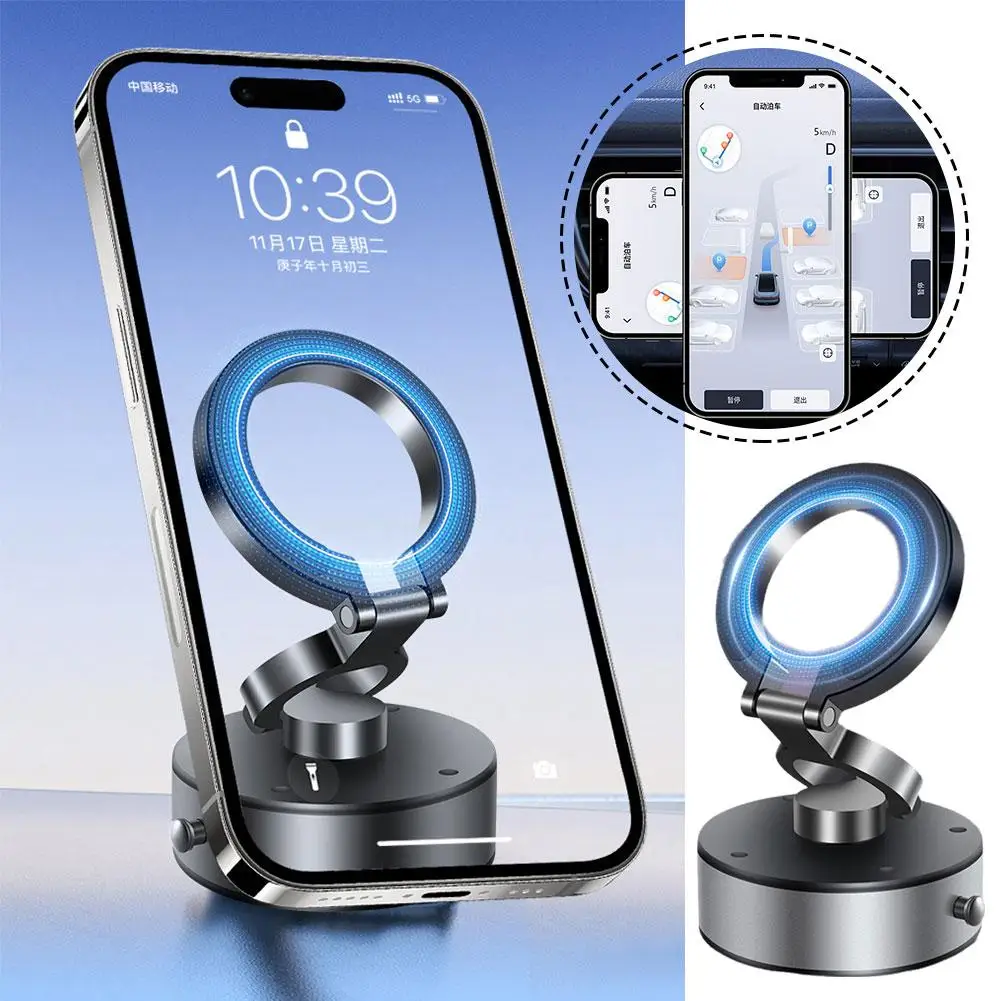 M11 360° Rotation Flod Car Mount Mobile Phone Holder Magnetic Vacuum Adsorption Ultra Stable Suction Cup Bracket For Glass Metal