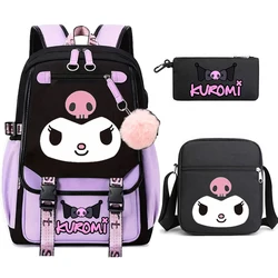 Kuromi Multi-pocket School bag Men Women Universal Nylon Large-capacity Leisure Simple Backpacks Insert Buckle Computer Mochilas