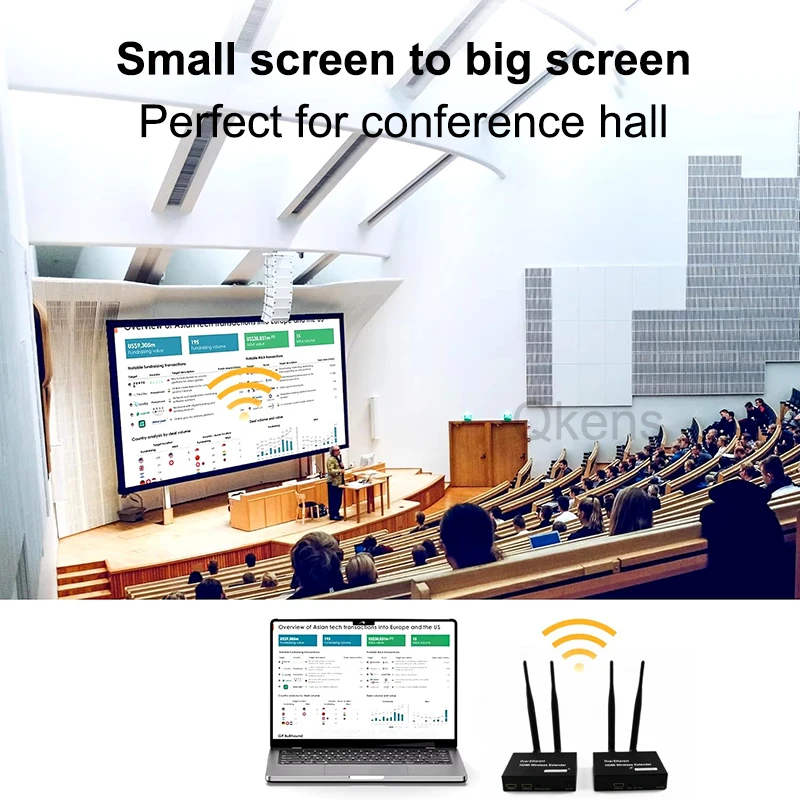 1080p Wireless HDMI Extender Screen Share Video Transmitter and Receiver 1 To 4 Wireless Display Adapter for DVD Camera PC To TV