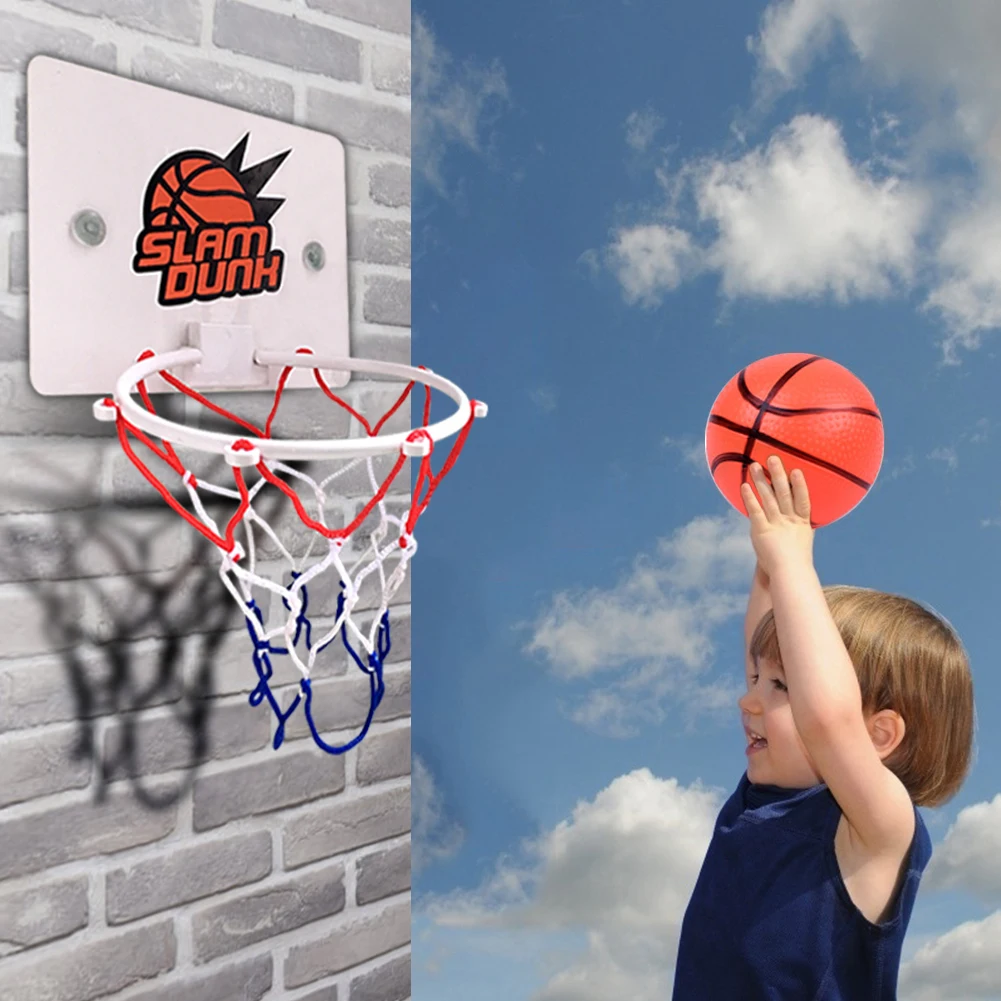 Mini Basketball Hoop Set Kids Sport Games with 1 Ball and 1 Inflatable Pump Basketball System Indoor Outdoor Play for Kids