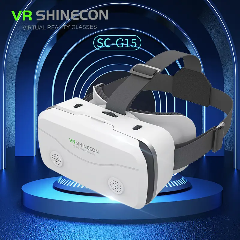 نظارات واقع افتراضي بشاشة عملاقة G15 IMAX، نظارة VR ثلاثية الأبعاد عالية الدقة لهواتف 4.7-7 بوصة، تدعم عصا تحكم الألعاب - 3