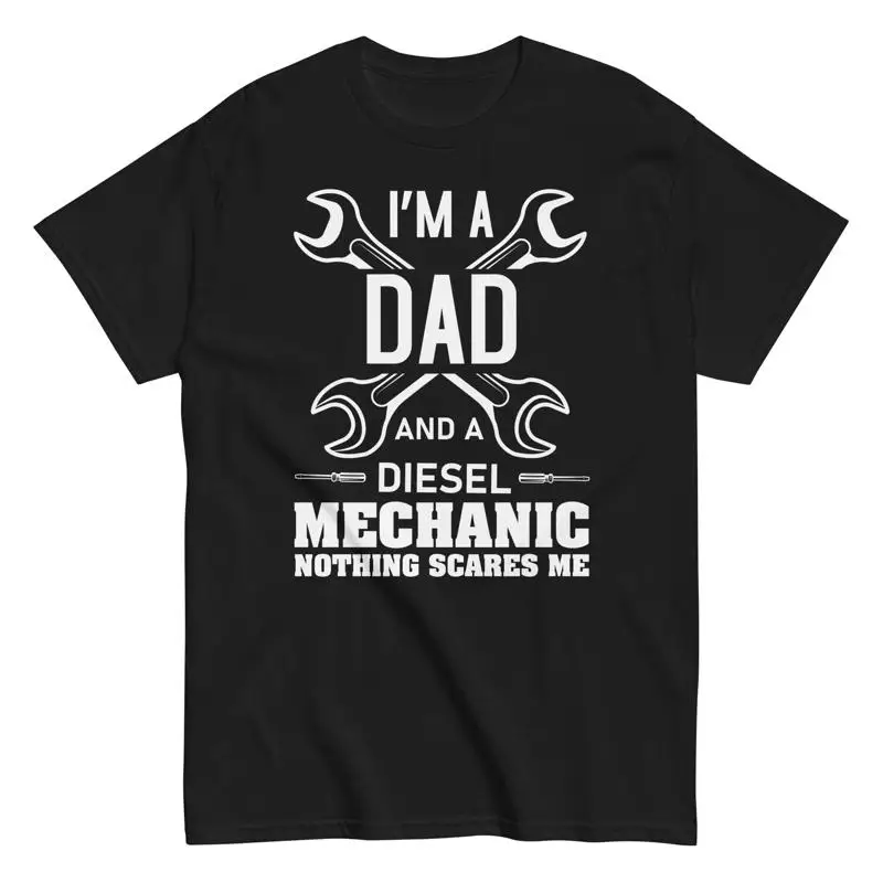 

Мужская хлопковая футболка Mechanic Dad Nothing Scares Me на День отца