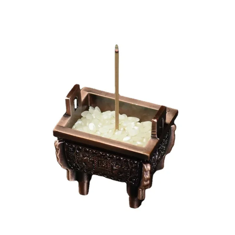 

Brass Alloy Incense Burner Bronze Quadripod Household Tea Ceremony Accessories Aromatherapy Tools Traditional Censer Thurible