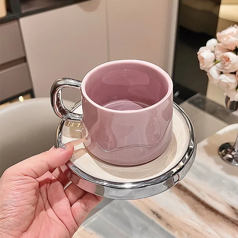 Kawaii Pink Coffee Cup Modern Portable Art Travel Japanese Tea Cup Luxury Porcelain Gobelet Reutilisable Tea Accessories