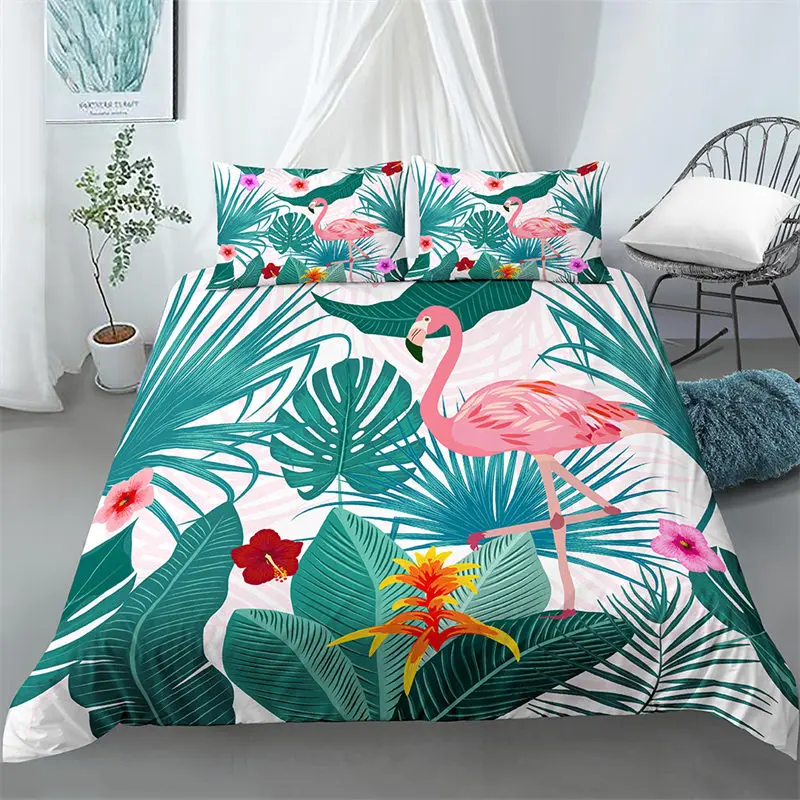 Copripiumino foglie tropicali boemia copripiumino foglia di palma Set biancheria da letto geometrica astratta King Full for Kids Boys Girls Decor