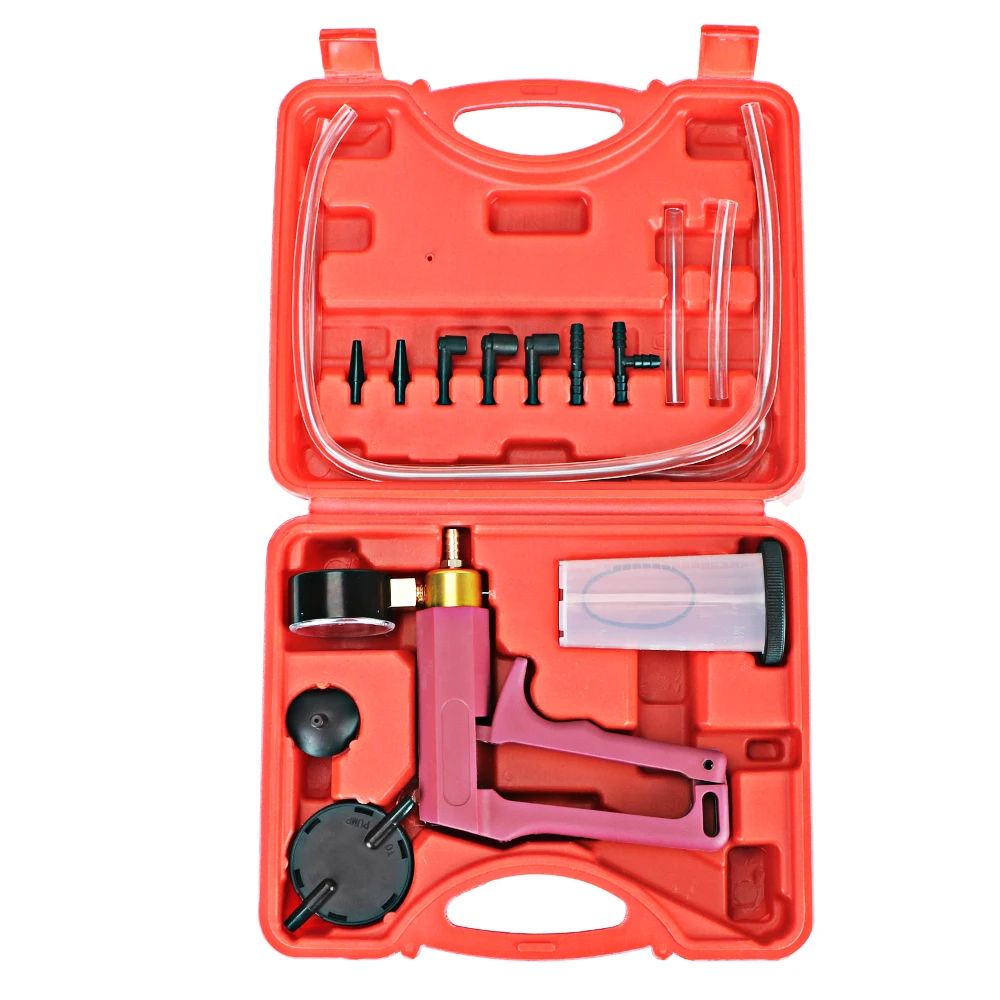 Conjunto de testador de sangrador de freio portátil, bomba de vácuo para carro automotivo, kit automático de sangrador de freio, adaptador de parafuso multifuncional