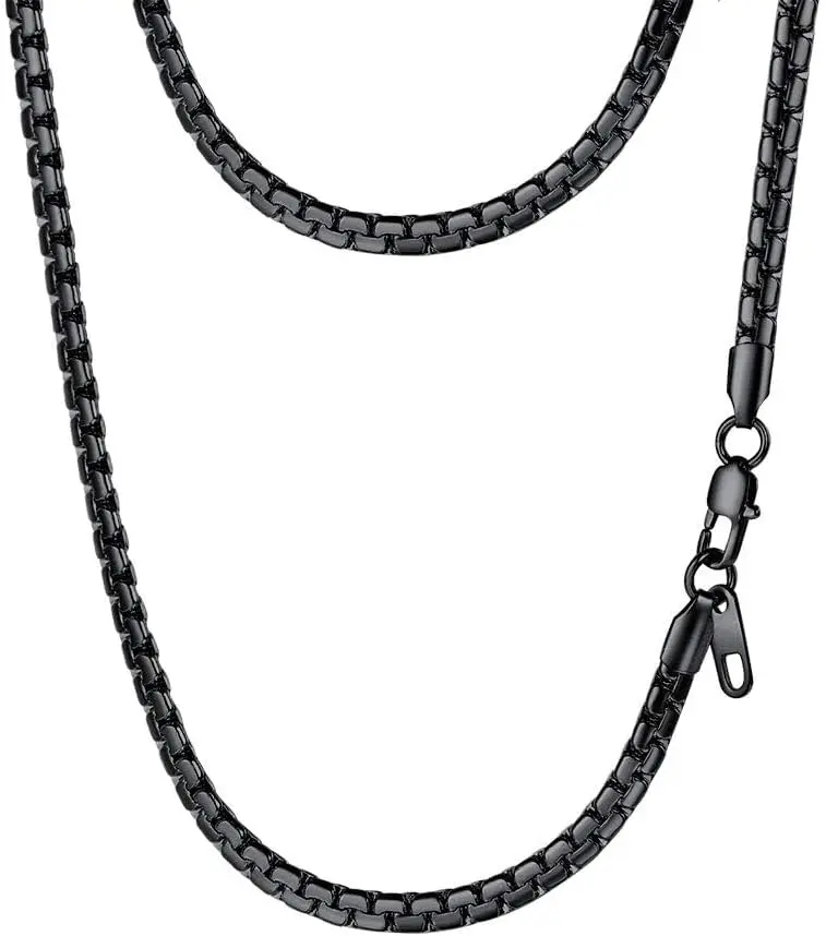 

Стильное мужское ожерелье Prosteel из нержавеющей стали с плоской цепочкой-бокс, серебристого/золотистого/черного цвета, гипоаллергенное украшение, 14-30 дюймов