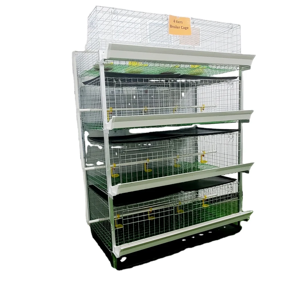 cheap price Nigeria galvanized heavy loading anti rust broiler cage for 200 - 500 birds