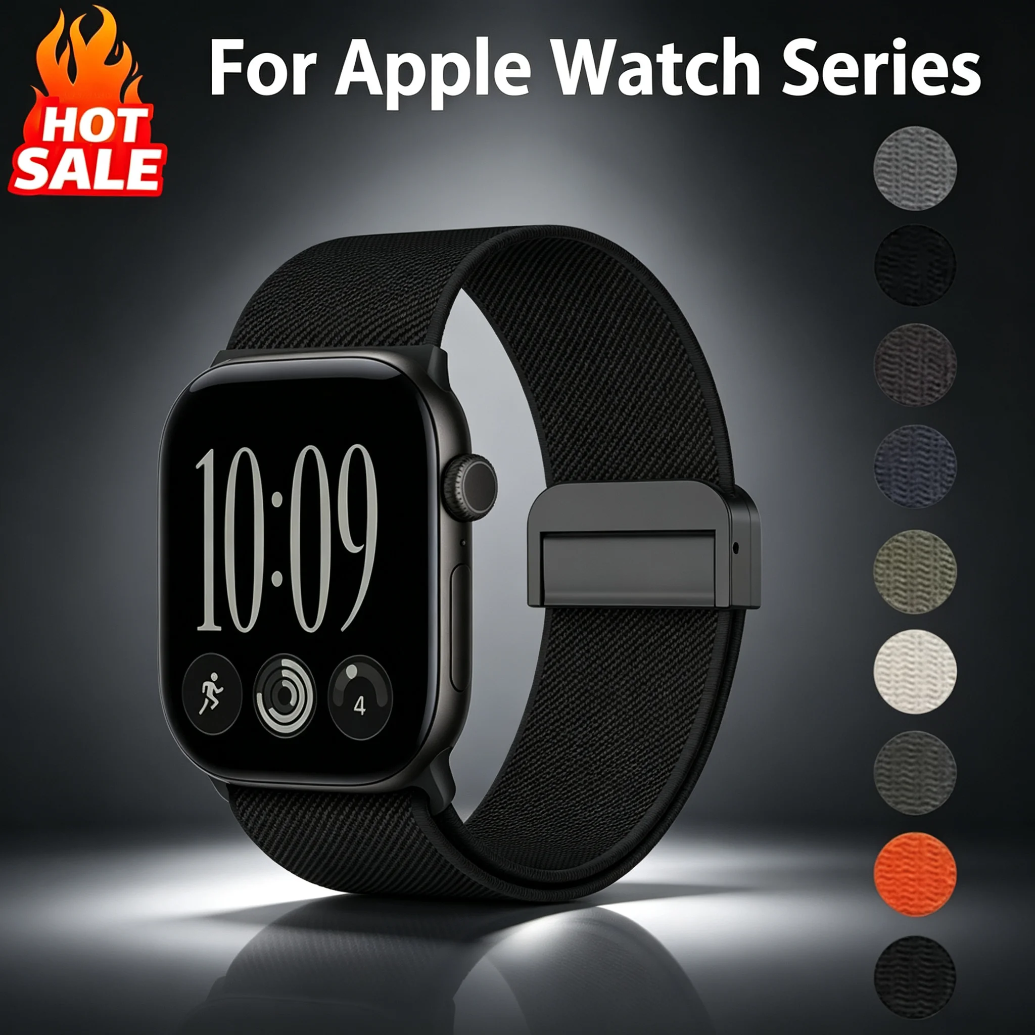 Magnetic strap For Apple Watch Bands 46mm 44mm 45mm 42mm 40mm 41mm Scrunchie Loop Correa Bracelet iWatch Series 12 11 10 SE 9 8