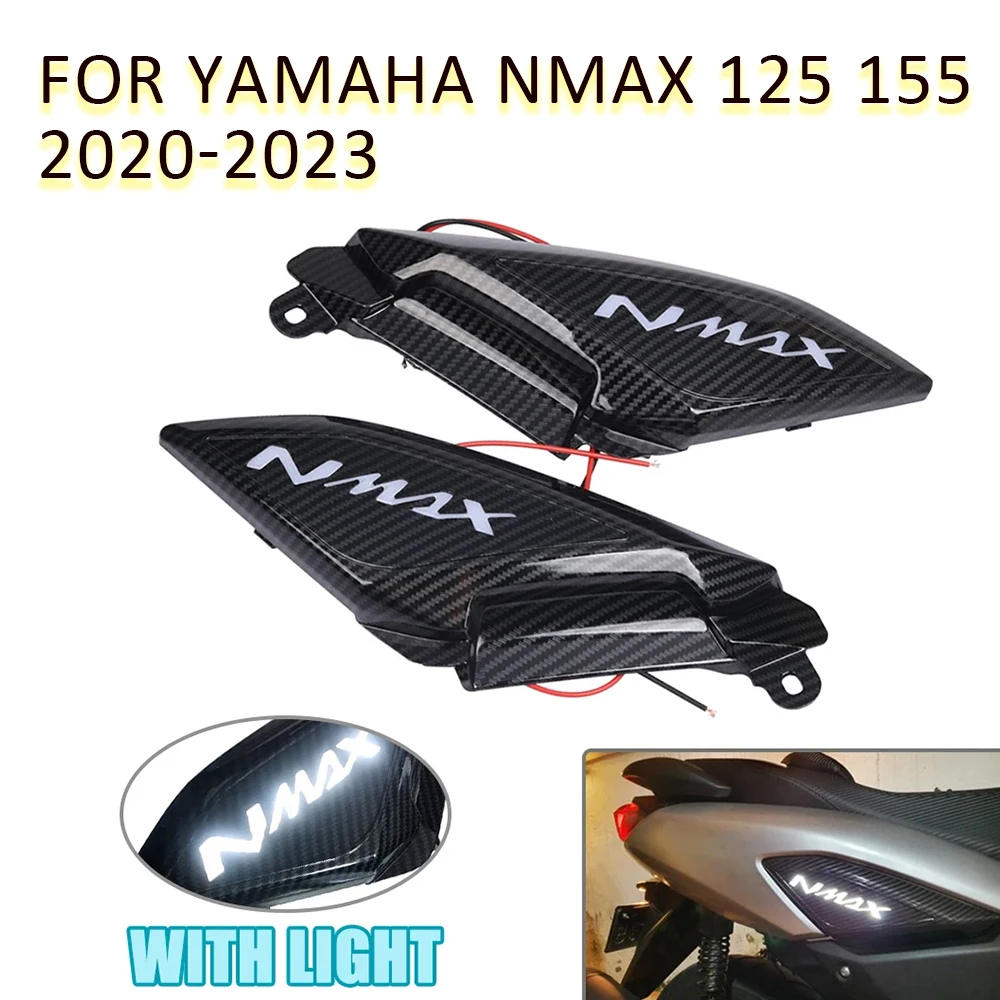 For Yamaha NMAX155 NMAX125 NMAX N MAX 155 125 2022 2023 Motorcycle Rear Side Cover Cap Protector Decorative Panel With LED Lamp