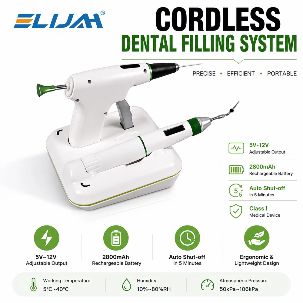 ELIJAH Dental Endodontic Obturation System Dentistry Hot-Melt Root Canal Heated Gun Pen Dentist Fast-Fill Gutta Percha Tools