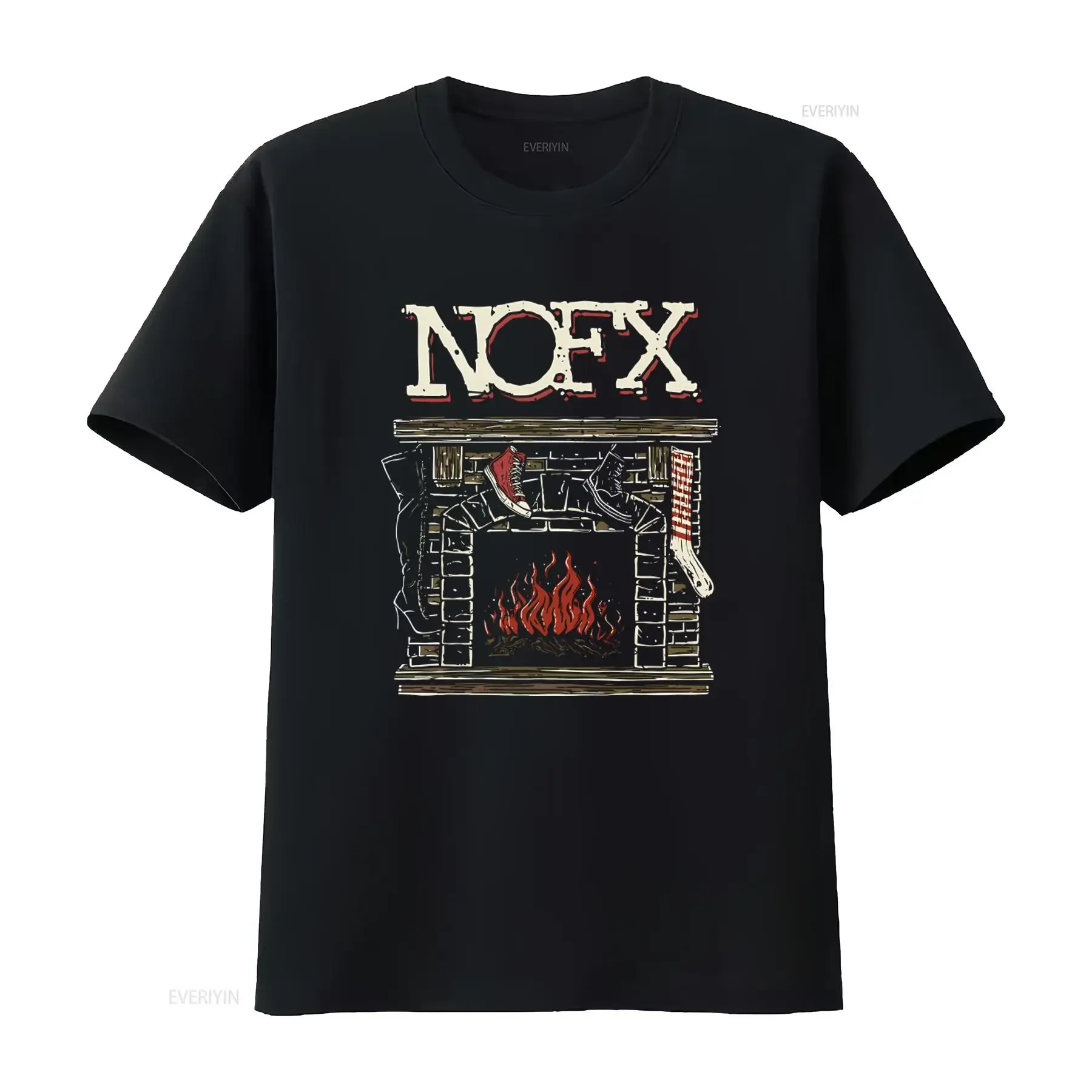 Cotton T Shirt NOFX Fireplace Punk In Drublic Double Album Fat Mike Design Band Merch vintage Washed Comfortable Breathable
