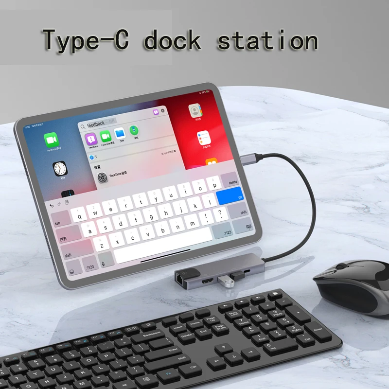 محول من النوع c RJ-45 LAN محول قفص الاتهام USB C إلى HDMI متوافق محول الفاصل محول 4K @ 60 هرتز usb محور مشاركة الشاشة