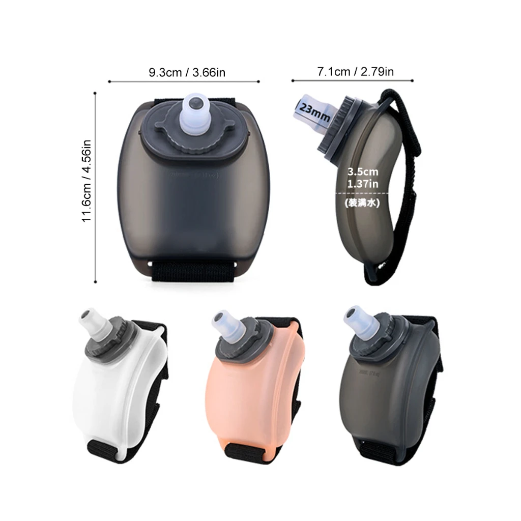 WRELS Sport Water Bottle Wrist Kettle Squeeze Running Riding Climb Portable Silicone Flask Wrist Storage Soft Flask Marathon