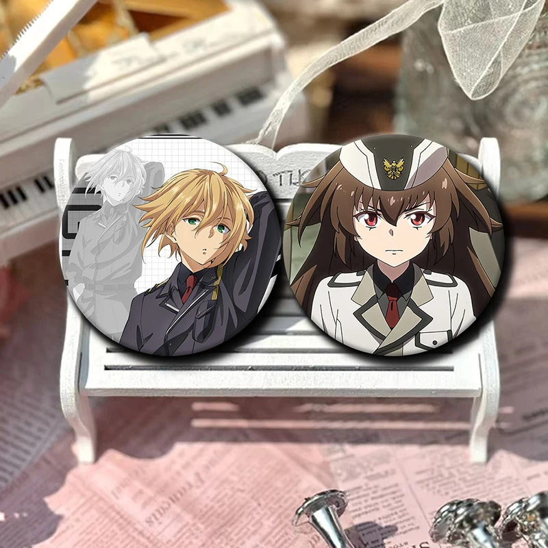 58mm 8-86 E-Eighty Six Anime Badge Snap in Design Cartoon Lapel Pins Round Brooches for Backpack Clothes Accessories Gifts