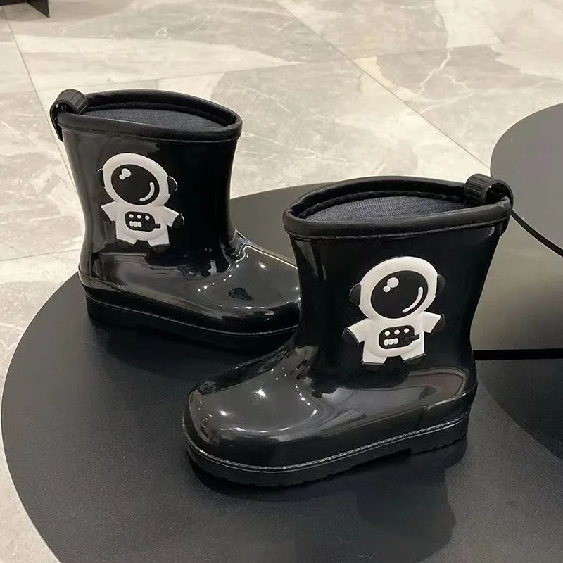 أحذية المطر المقاومة للماء للأطفال غير قابلة للانزلاق، أحذية لطيفة مبطنة بالصوف الدافئ للأولاد والبنات والأطفال الصغار في رياض الأطفال للاستخدام الخارجي #5