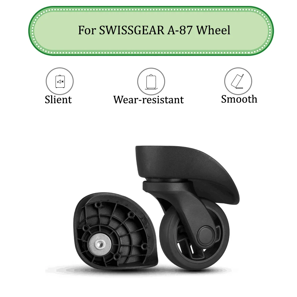 For SWISSGEAR A-87 Universal Wheel Replacement Suitcase Silent Smooth Shock Absorbing Durable Wheel Accessories Wheels