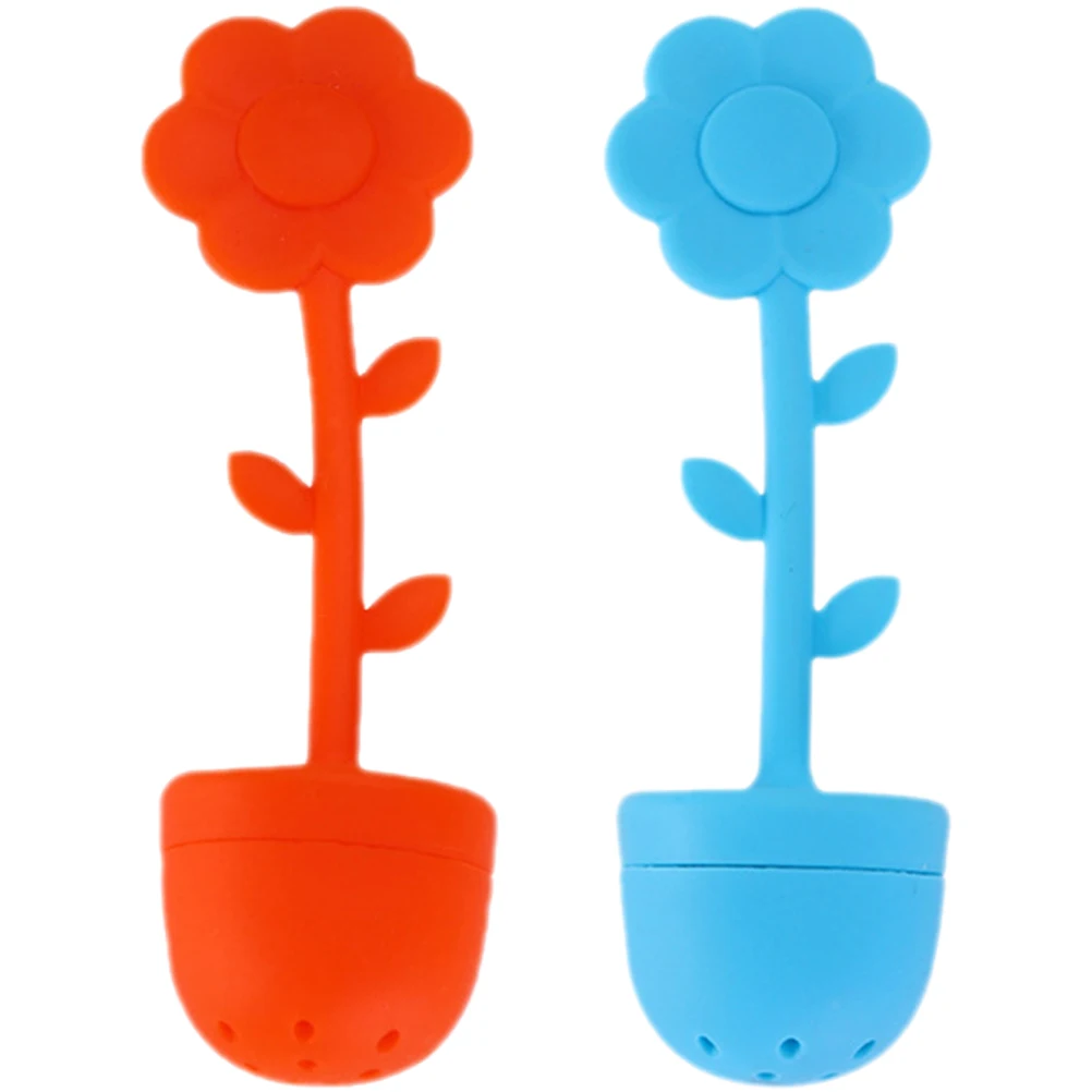 

2 Pcs Tea Filter Loose Strainer Bulk Silica Gel Leaf Silicone Strainers Infuser