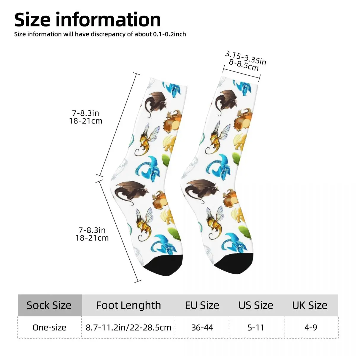 Носки Wings Of Fire Tsunami Glory And Sunny Dragon, осенние чулки, забавные женские и мужские мягкие носки, нескользящие носки с графическим рисунком для скалолазания