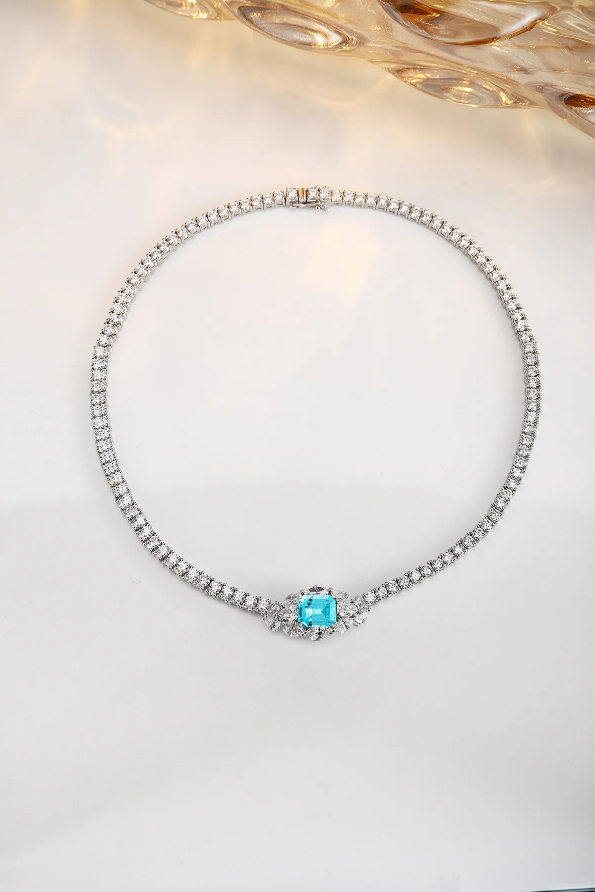 Pendant Necklace Sterling 925 Silver Paraiba Necklaces for Her Wedding Party Gift Ideas for Women