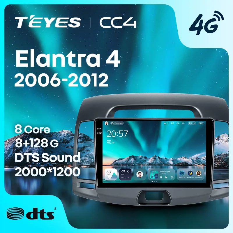 TEYES Тиайс CC4 Штатная магнитола For Хендай Элантра 4 HD For Hyundai Avante Elantra 4 HD 2006 - 2012 автомагнитола 2 DIN DVD GPS CarPlay Android Auto мультимедиа автомобиля головное Android магнитола