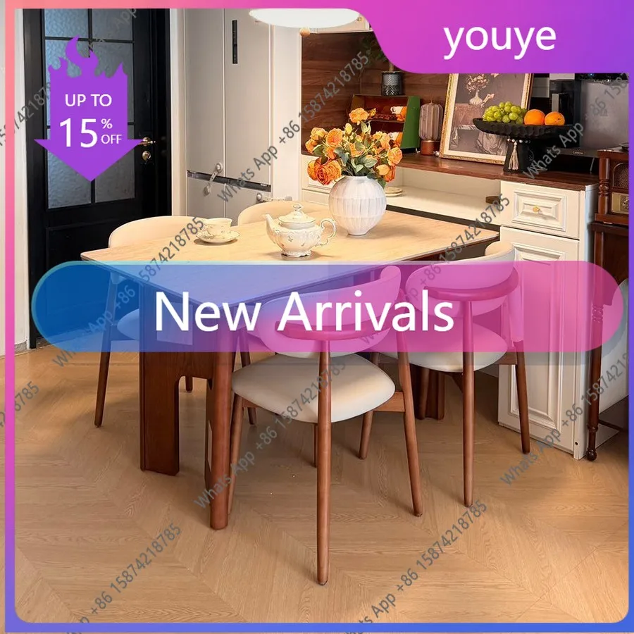 C Medieval Rock Slab Dining Table Modern Simple Small Apartment Living Room Household Solid Wood Rectangular Dining Table 2026 N