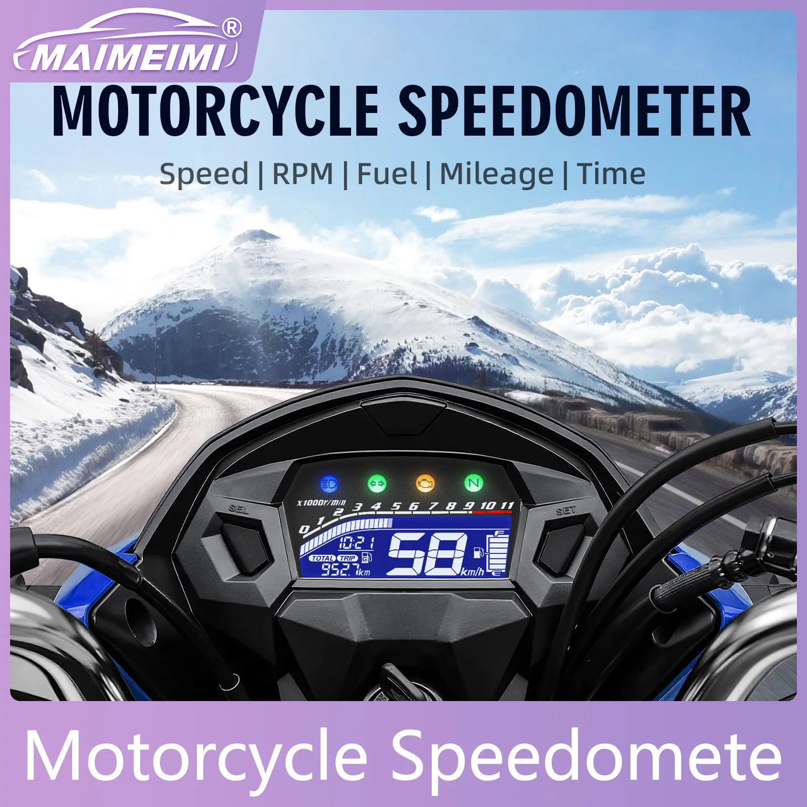 Motorcycle Speedometer Digital Fuel Level Tachometer Mileage Instrument Panel For Honda Titan CG160 CG150 RPM Time Fuel Gauge
