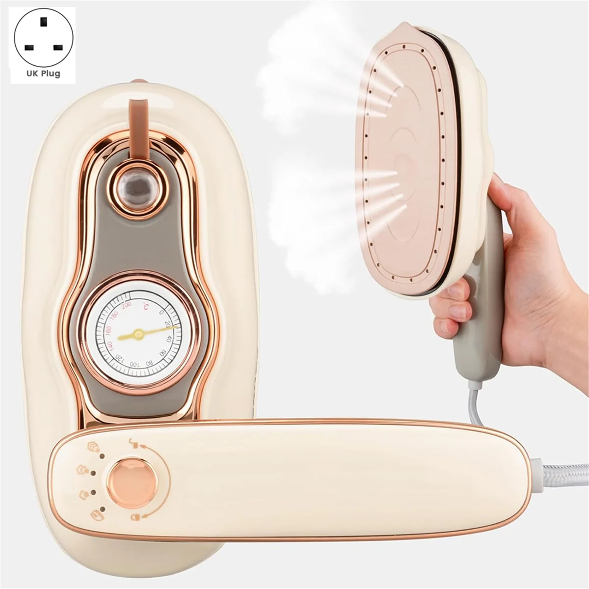 Travel Steam Iron, Handheld Garment Steamer, Portable Mini, 180° Rotatable Travel Steamer,UK