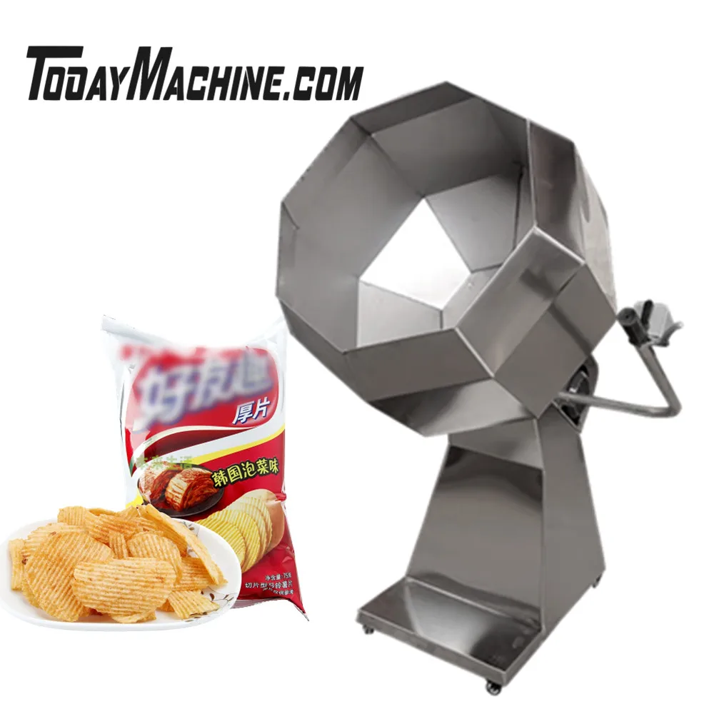 Octagonal Snacks Seasoning Mixer Potato Chips Flavoring Machine