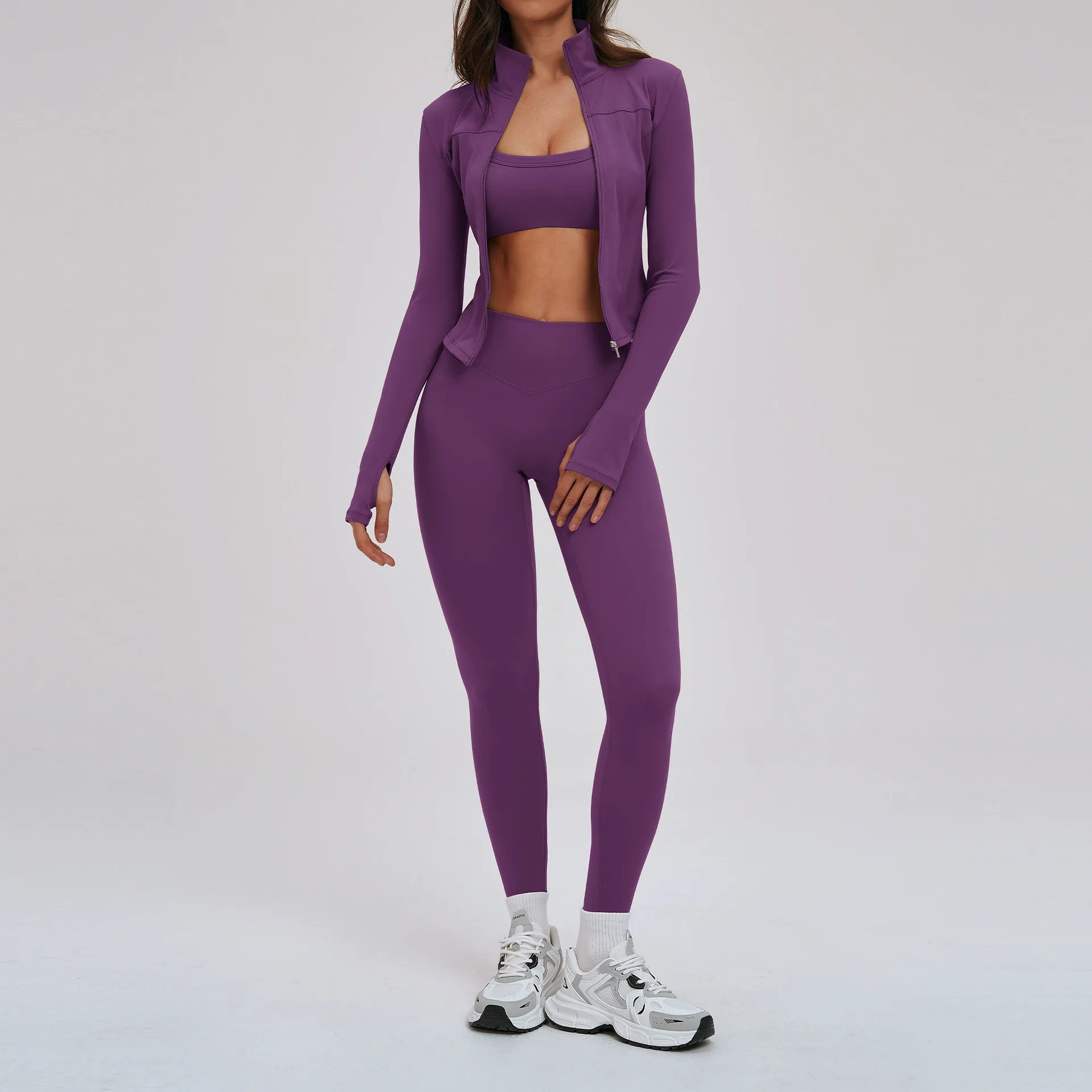 2/3PCS Yoga Suit Sports Set Women Outfits Gym Set Women Tracksuit Running Push Up Workout Long Sleeve Sports Shirt Yoga Clothing