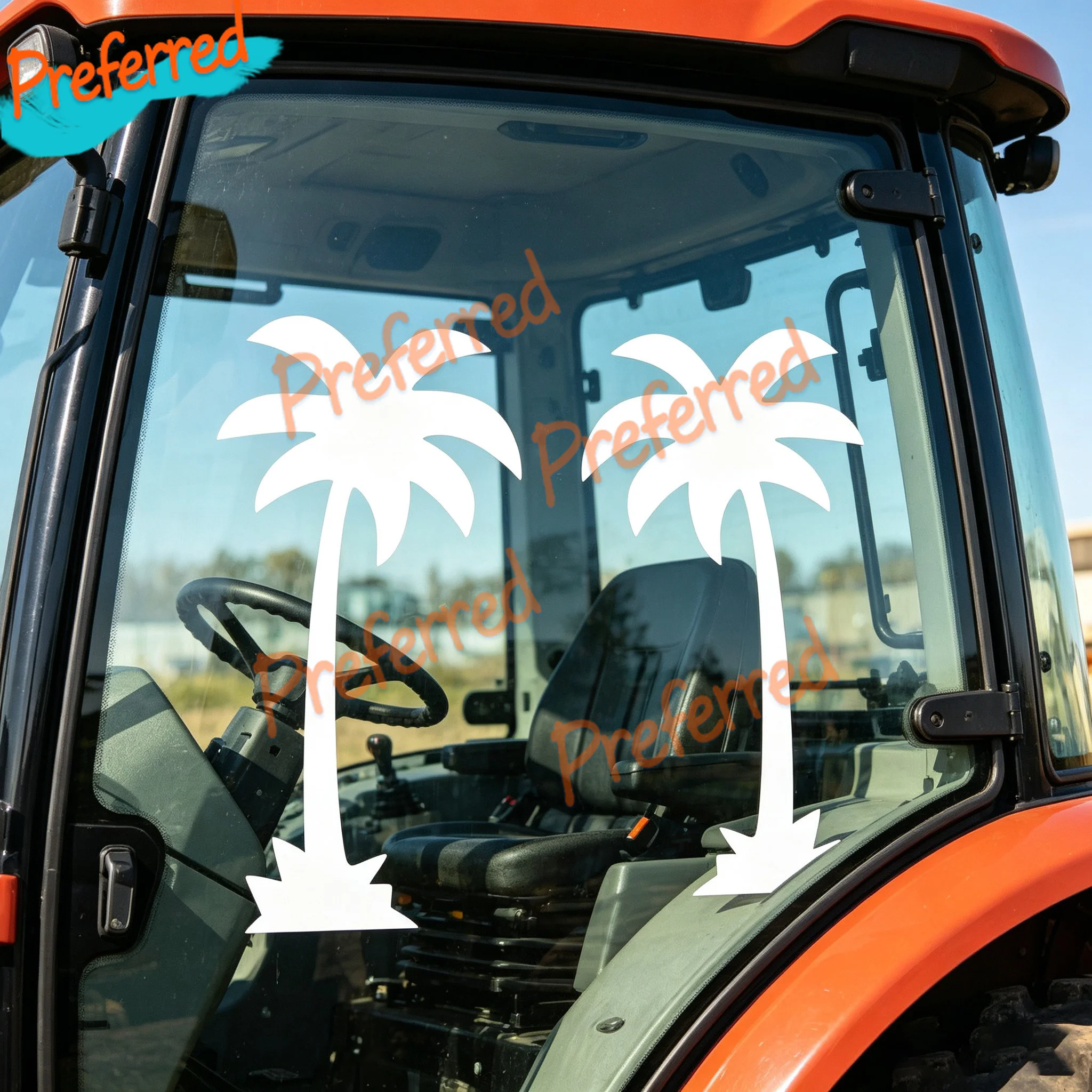 2x Palme Aufkleber Urlaub Strand Sommer Insel Wasser Kokosnuss Vinyl Decal Sticker - Customizable in Any Sticker Size