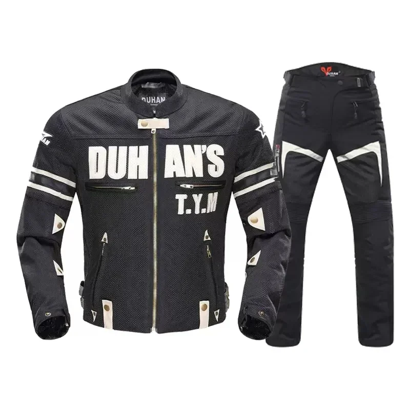 DUHAN Motorcycle Jacket Men Motorcycle Armor Protector DUHAN Pants Moto Cycling Jacket Motocross Chaqueta Summer Riding Clothes