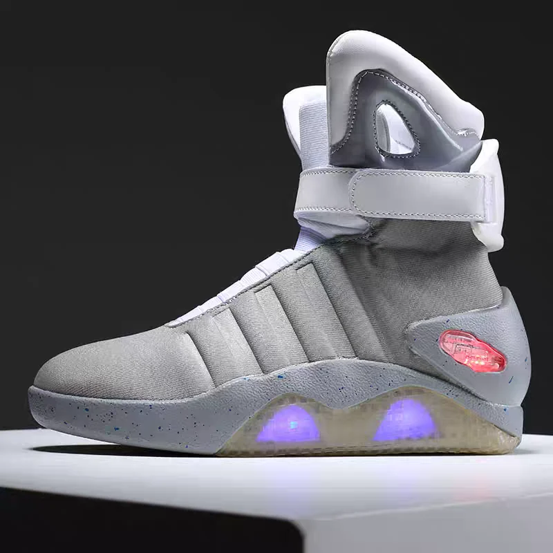 

Men Basketball Shoes Led light shoes men sneakers "Back to Future" led glowing shoes for men COsplay high top shoes