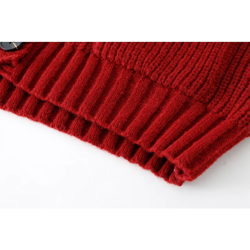 

Wine Red Lazy Sle Knitted Open Cardigan Sweater Women's Loose V-ne Autumn New Trendy Top Commute Sle Long Sve