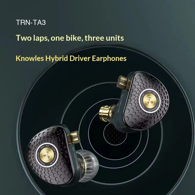 Trn Ta3 In-Ear Headphones Three Units Two Rings One Iron Exchangeable Wire Heavy Bass Double Magnetic Circuit Headphones