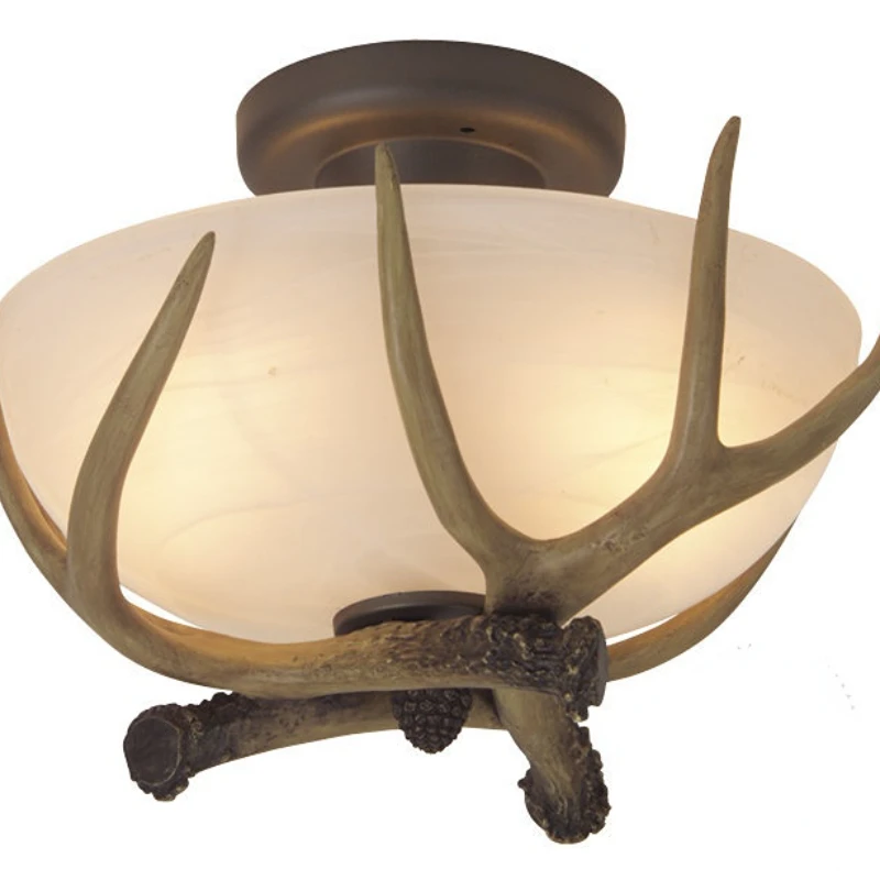 

New york Xiacheng Park imported American-style simulated antler decorative ceiling lamp from Lake Taihao.