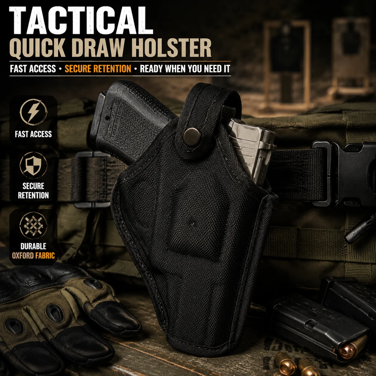 Tactical Oxford Fabric Quick Draw Sheath Waist & Leg Carry Holder Outdoor Portable Storage Accessory